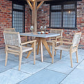 Luna 90cm Square Concrete Table Set with 4 Stacking Chairs from Roseland Furniture
