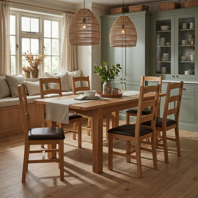 Lanner Oak Compact Extending Dining Table
