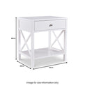 Leighton White 1 Drawer Bedside Table dimensions