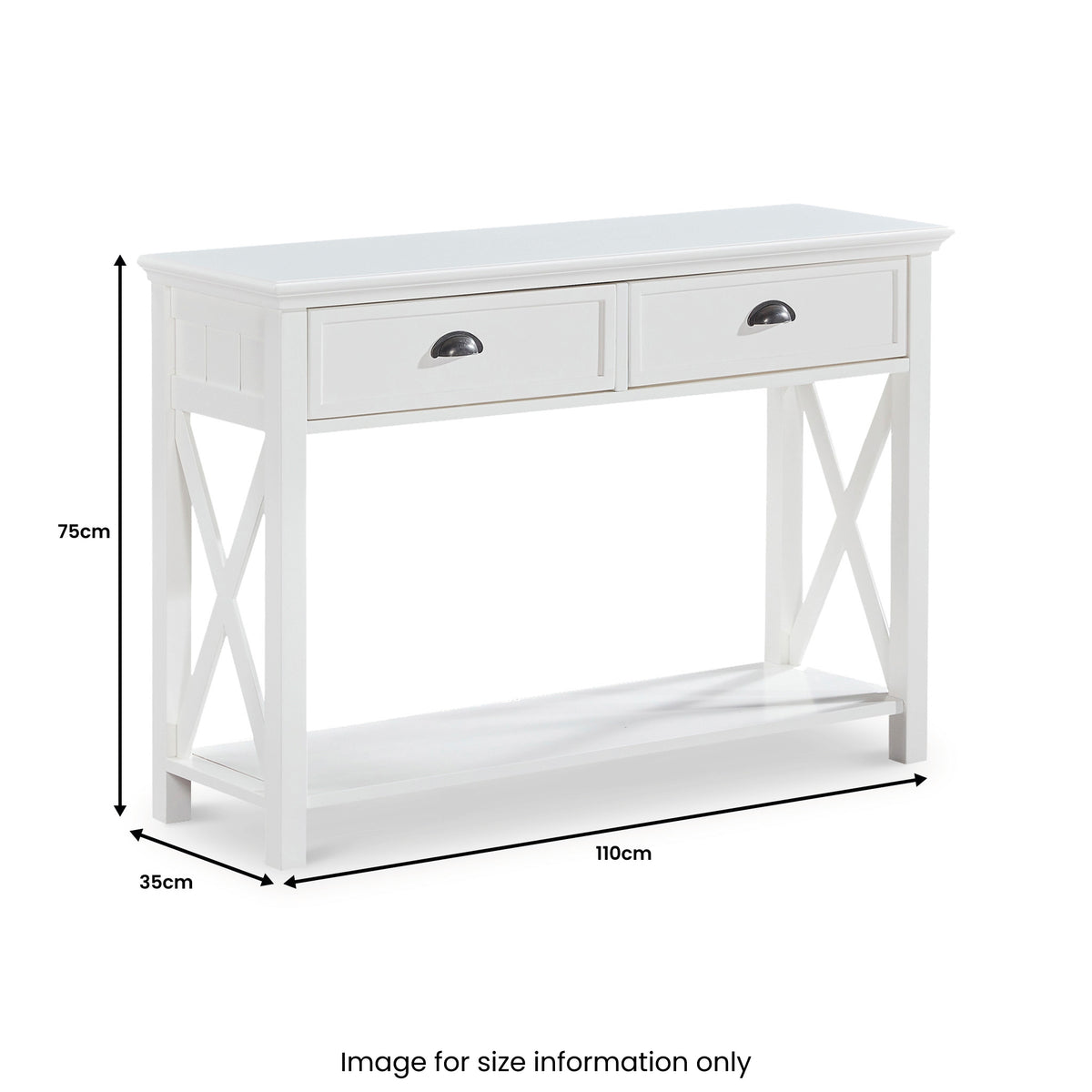 Leighton 2 Drawer Console Table dimensions