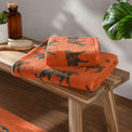 Leopard Repeat Orange Cotton Hand / Bath Towel