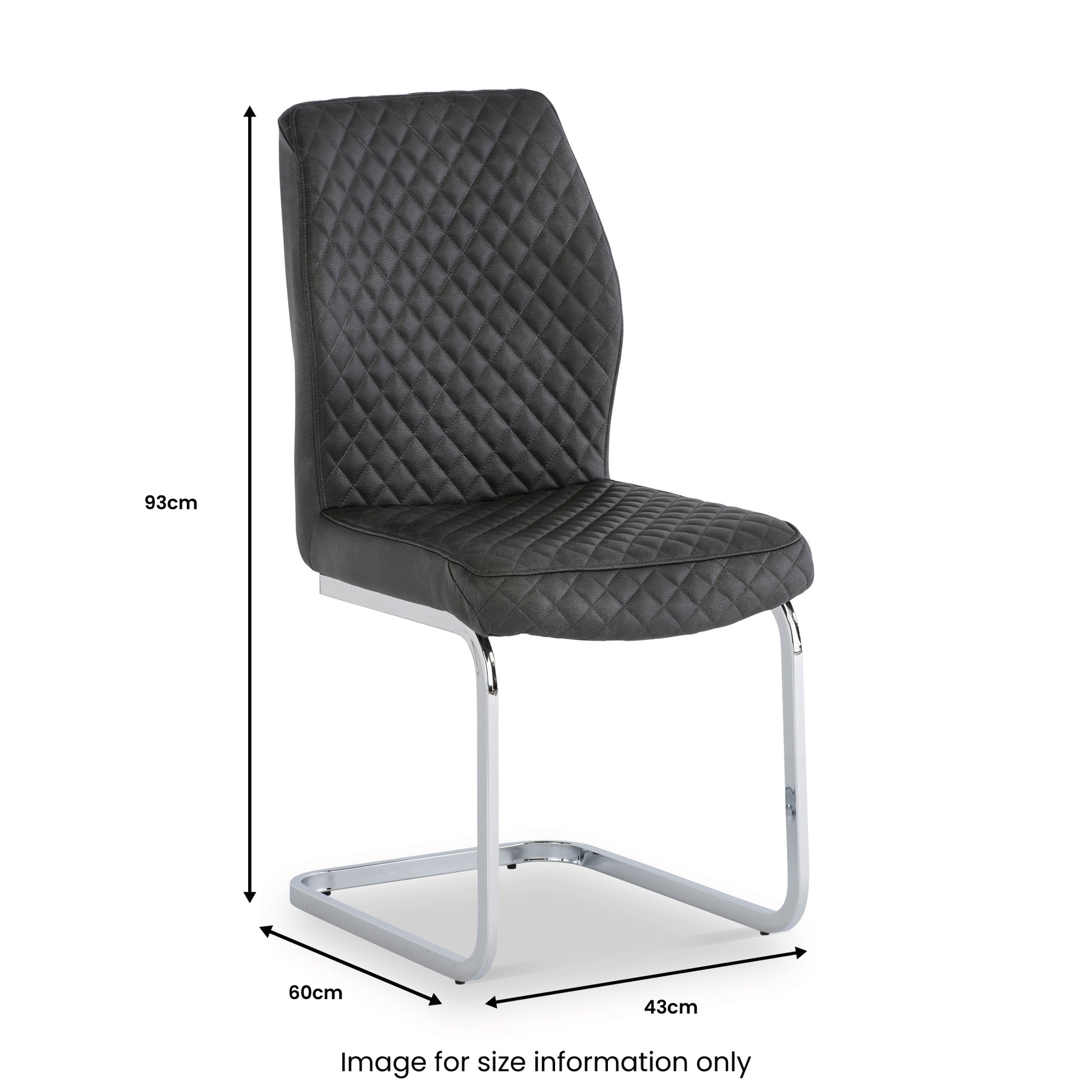 Lewis Grey Faux Leather Quilted Back Dining Chair from Roseland Furniture