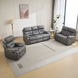 Lewisham Recliner 3 Seater Grey Angle1 from Roseland Furniture