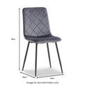 Lois Grey Velvet Quilted Back Dining Chair from Roseland Furniture