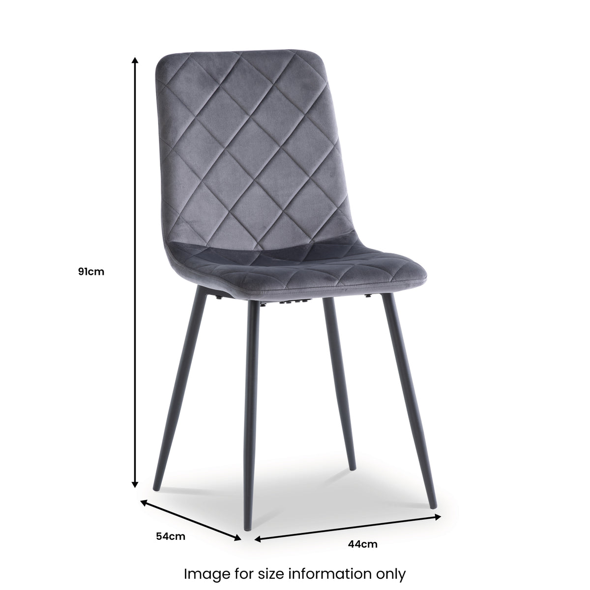 Lois Grey Velvet Quilted Back Dining Chair from Roseland Furniture