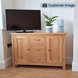 London Oak 3 Drawer Sideboard from Roseland Furniture