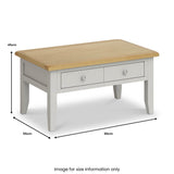 Lundy Grey Coffee Table Dimensions