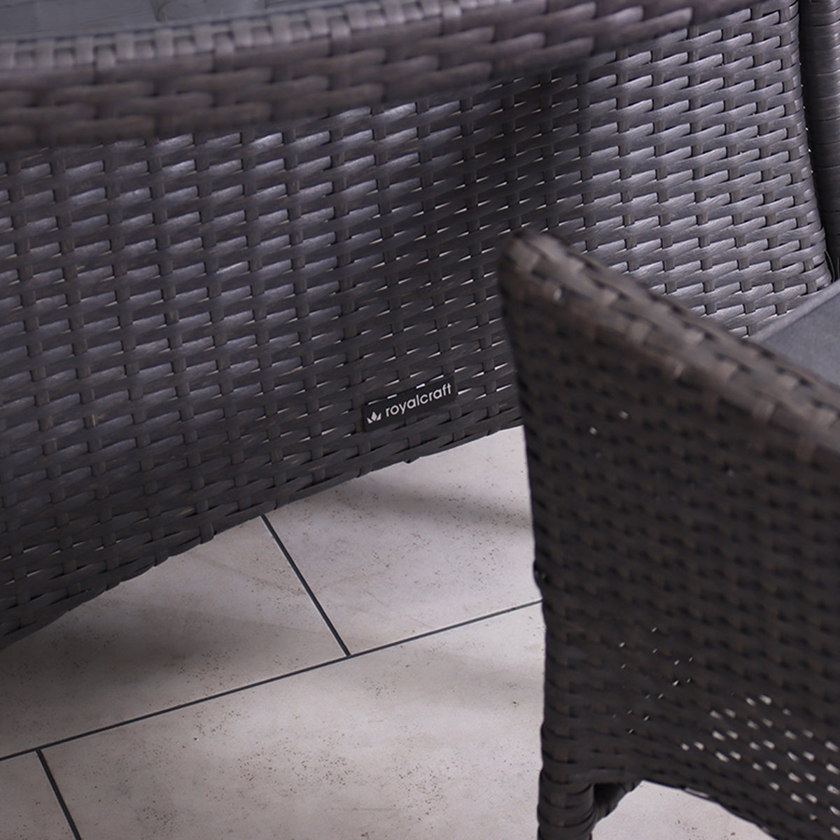 Malaga 6 Seat Deluxe Stacking 110cm Rattan Dining Set from Roseland Furniture