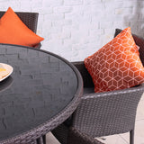 Malaga 6 Seat Deluxe Stacking 110cm Rattan Dining Set from Roseland Furniture