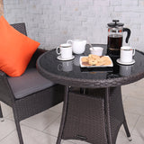 Malaga 2 Seat Deluxe Stacking Rattan Bistro Set from Roseland Furniture