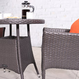 Malaga 2 Seat Deluxe Stacking Rattan Bistro Set from Roseland Furniture