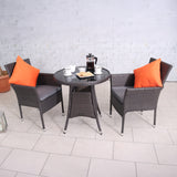 Malaga 2 Seat Deluxe Stacking Rattan Bistro Set from Roseland Furniture