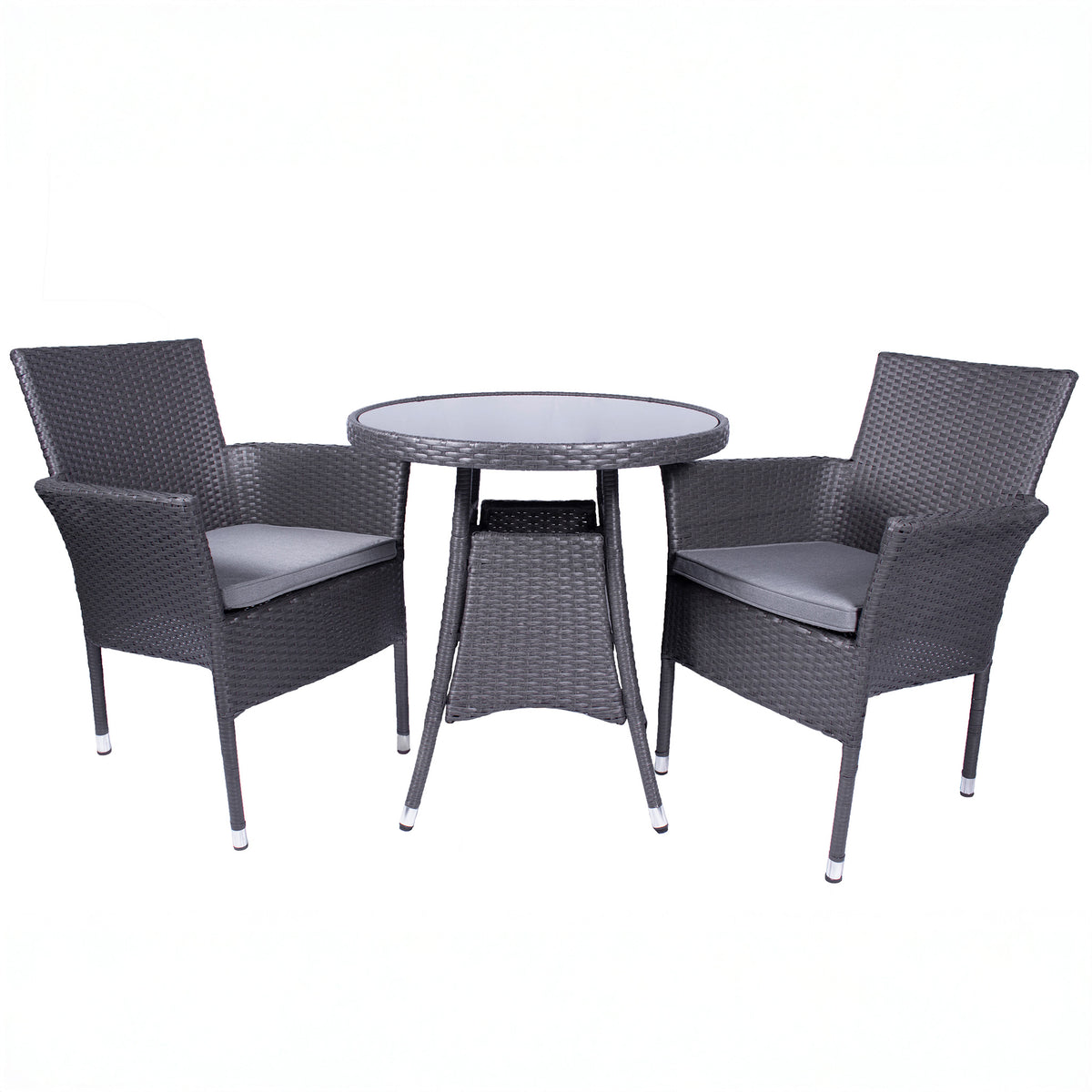 Malaga 2 Seat Deluxe Stacking Rattan Bistro Set from Roseland Furniture