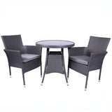 Malaga 2 Seat Deluxe Stacking Rattan Bistro Set from Roseland Furniture