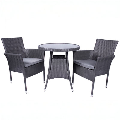 Malaga 2 Seat Deluxe Stacking Rattan Bistro Set