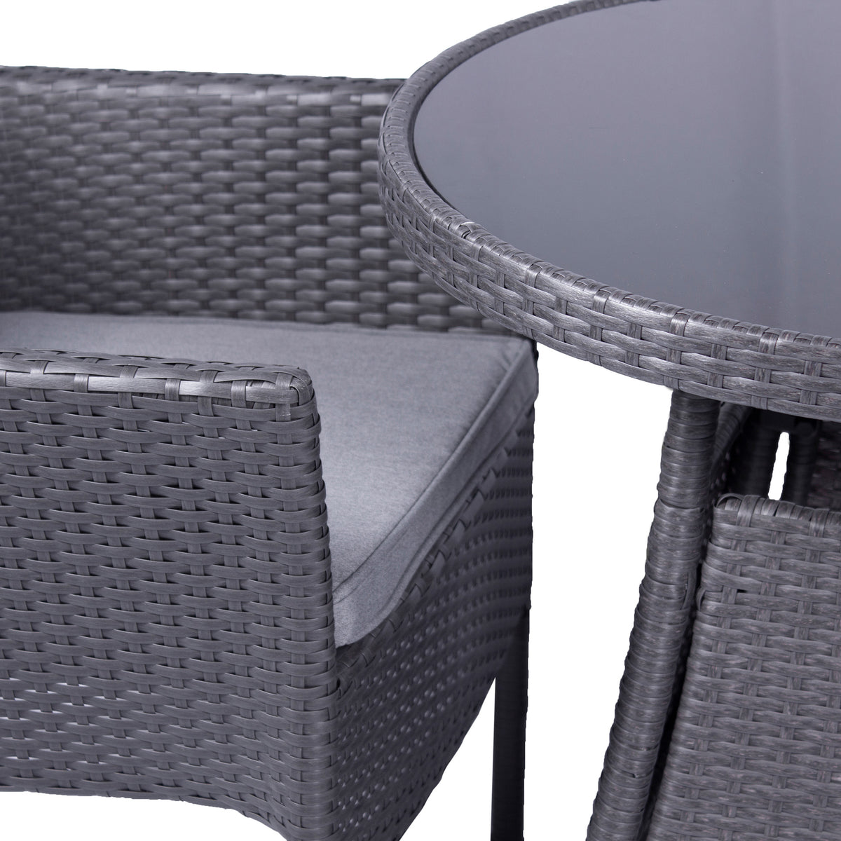 Malaga 2 Seat Deluxe Stacking Rattan Bistro Set from Roseland Furniture