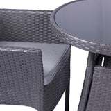 Malaga 2 Seat Deluxe Stacking Rattan Bistro Set from Roseland Furniture