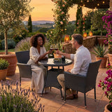 Malaga 2 Seat Deluxe Stacking Rattan Bistro Set from Roseland Furniture