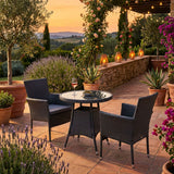 Malaga 2 Seat Deluxe Stacking Rattan Bistro Set from Roseland Furniture