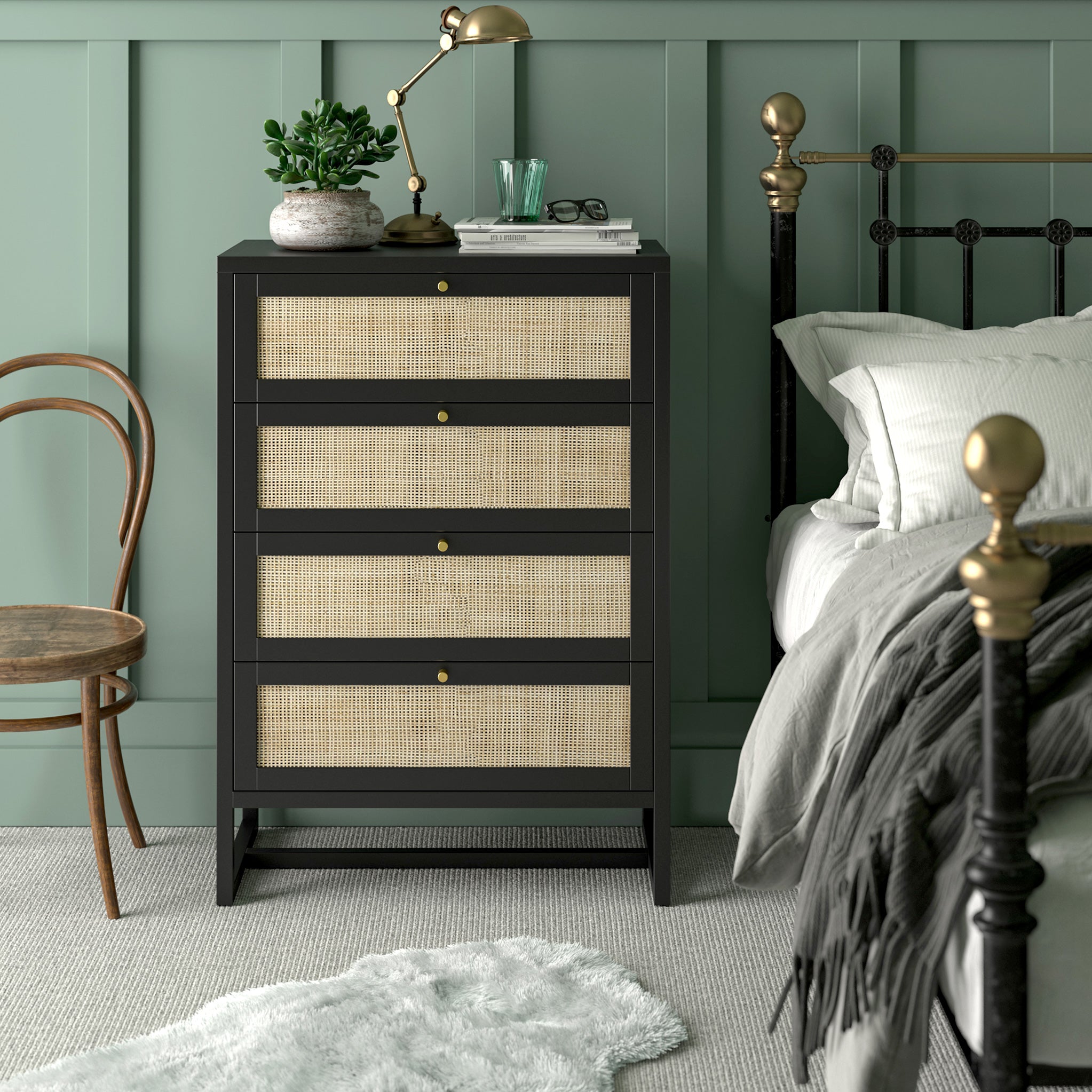 Cane webbing on sale chest of drawers