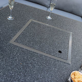 Mayfair 120cm Outdoor Corner Fire Pit Table Garden Lounge Set Grey from Roseland Furniture