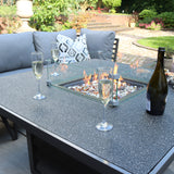 Mayfair 120cm Outdoor Corner Fire Pit Table Garden Lounge Set Grey from Roseland Furniture