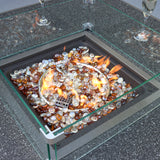 Mayfair 120cm Outdoor Corner Fire Pit Table Garden Lounge Set Grey from Roseland Furniture