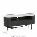 Milo Matt Black Mango & Marble Fluted TV Media Unit by Roseland Furniture Size Guide
