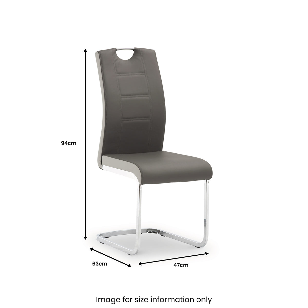 Marco Light Grey Faux Leather Dining Chair from Roseland Furniture