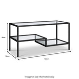 Miguel Iron 3 Tier Coffee Table dimensions