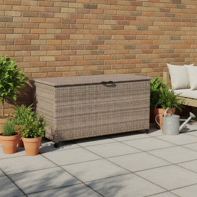 Natural Weave 645L Cushion Storage Box with Gas Lift