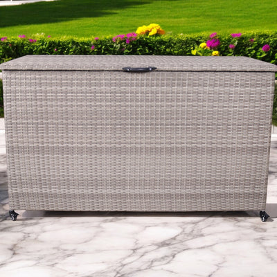 Natural Weave 645L Cushion Storage Box with Gas Lift