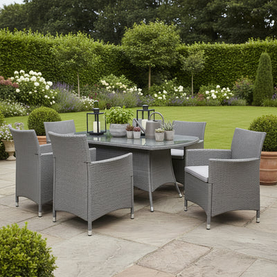 Vada 150cm 6 Seat Rattan Rectangular Dining Set