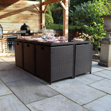 Vada 6 Seat Rattan Cube Set Brown from Roseland Furniture