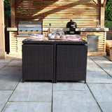 Vada 6 Seat Rattan Cube Set Brown from Roseland Furniture