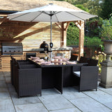 Vada 6 Seat Rattan Cube Set Brown from Roseland Furniture
