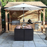 Vada 6 Seat Rattan Cube Set Brown from Roseland Furniture