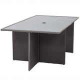 Vada Grey 6 Seat Rattan Cube Set close up