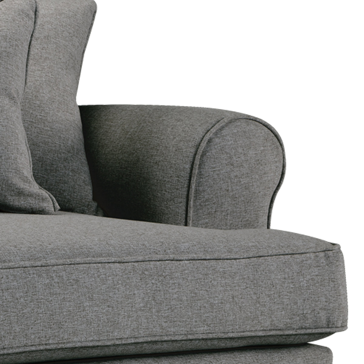 Norbury Snuggle Chair - Slate Close Up From Roseland Furniture