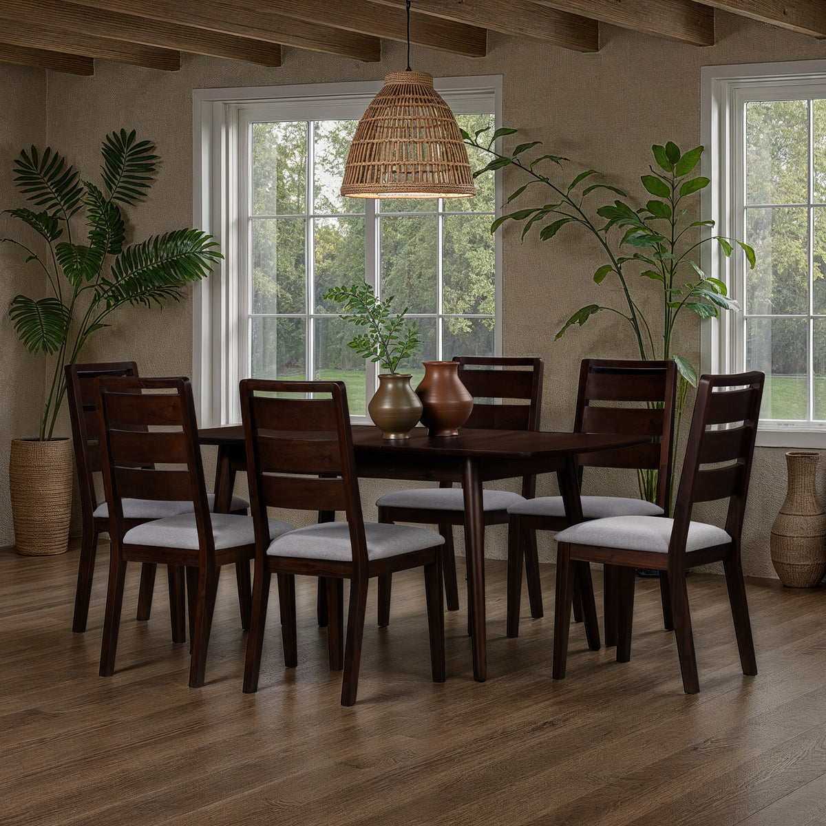 Oskar Extending Dining Table Set for 6 from Roseland Furniture
