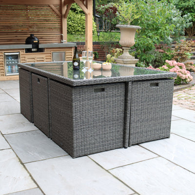 Paris 10 Seat Lux Rattan Cube Set