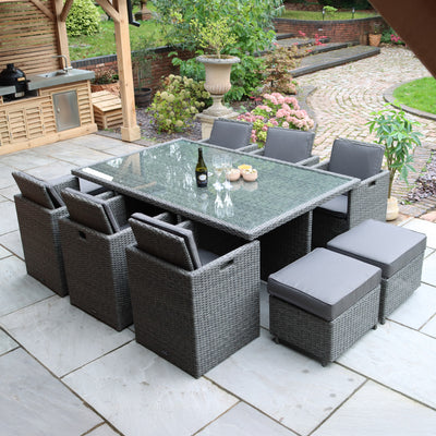 Paris 10 Seat Lux Rattan Cube Set