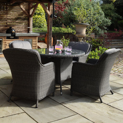 Paris 4 Seat 110cm Lux Rattan Dining Set