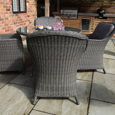 Paris 4 Seat 110cm Lux Rattan Dining Set