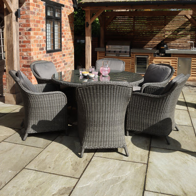 Paris 6 Seat 140cm Lux Rattan Dining Set