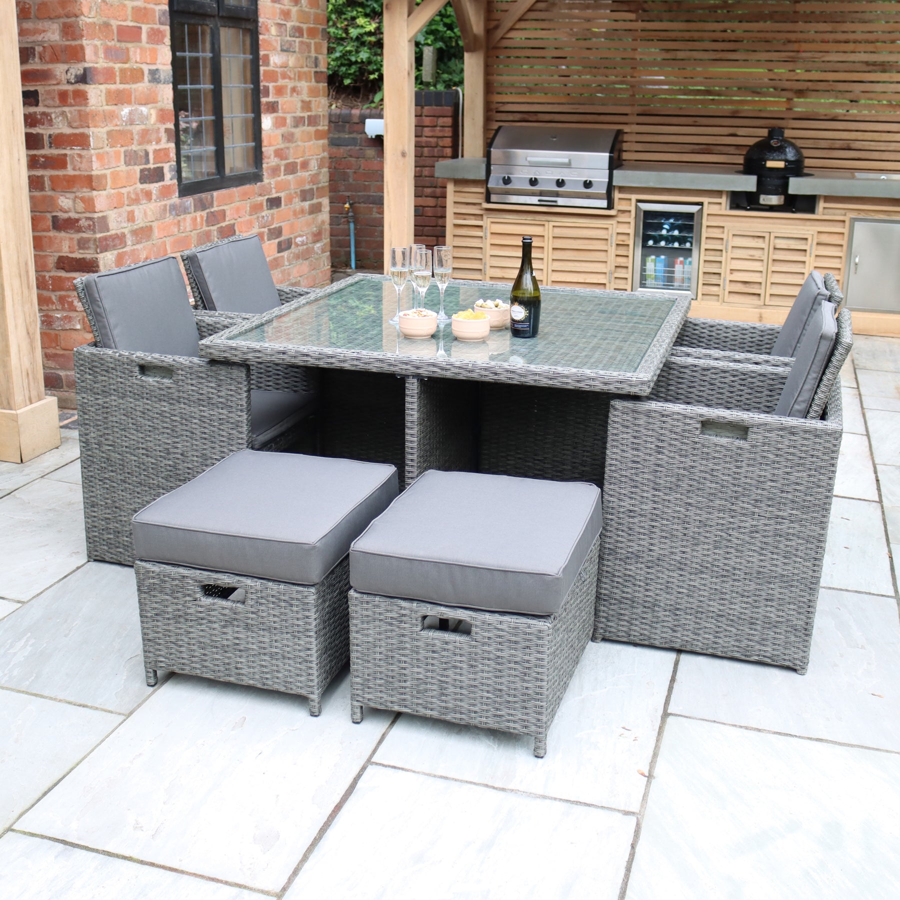 Paris 8 Set Lux Rattan Cube Set from Roseland Furniture