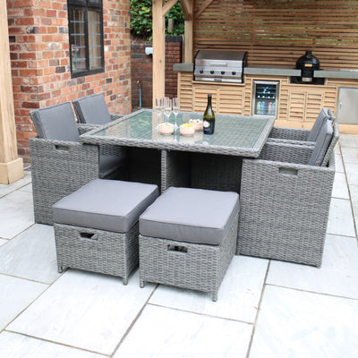 Paris 8 Seat Lux Rattan Cube Set