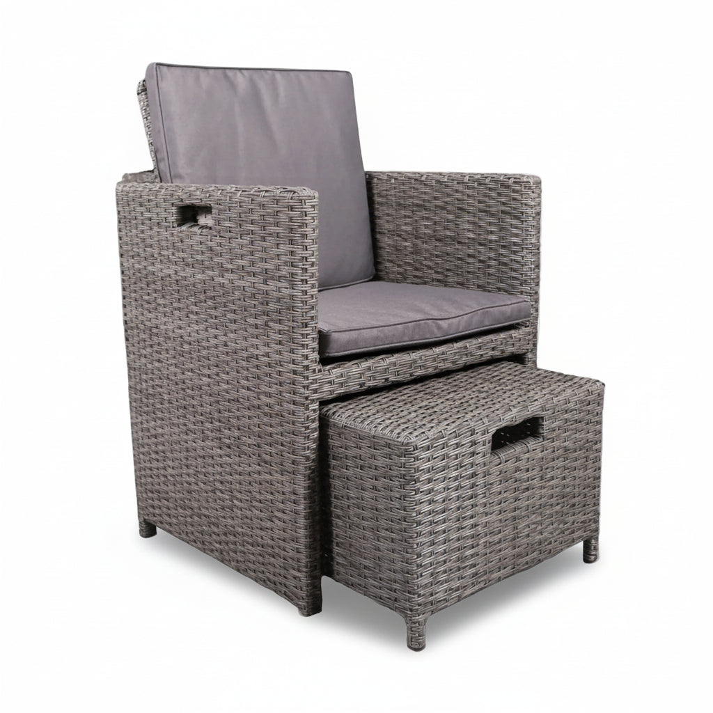 Paris 8 Seat Deluxe Rattan Cube Outdoor Dining Set