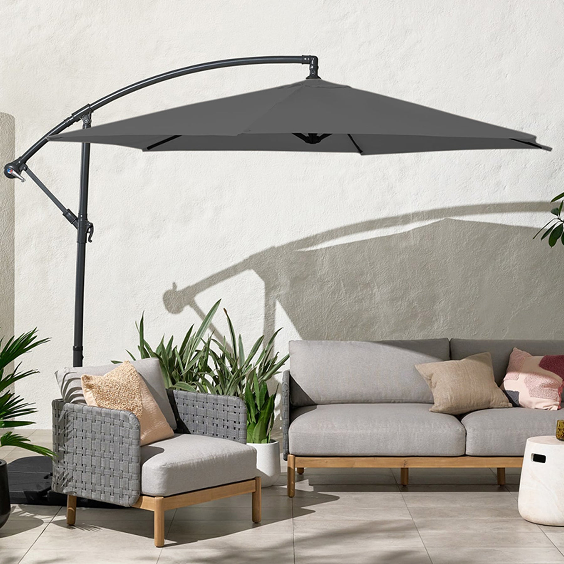 3m Cantilever Parasol Grey from Roseland Furniture