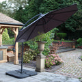 3m Deluxe Pedal Operated Cantilever Parasol Grey from Roseland Furniture
